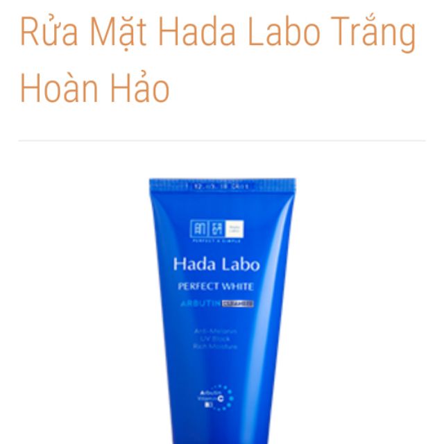 Sữa rửa mặt Hada Labo trắng hoàn hảo