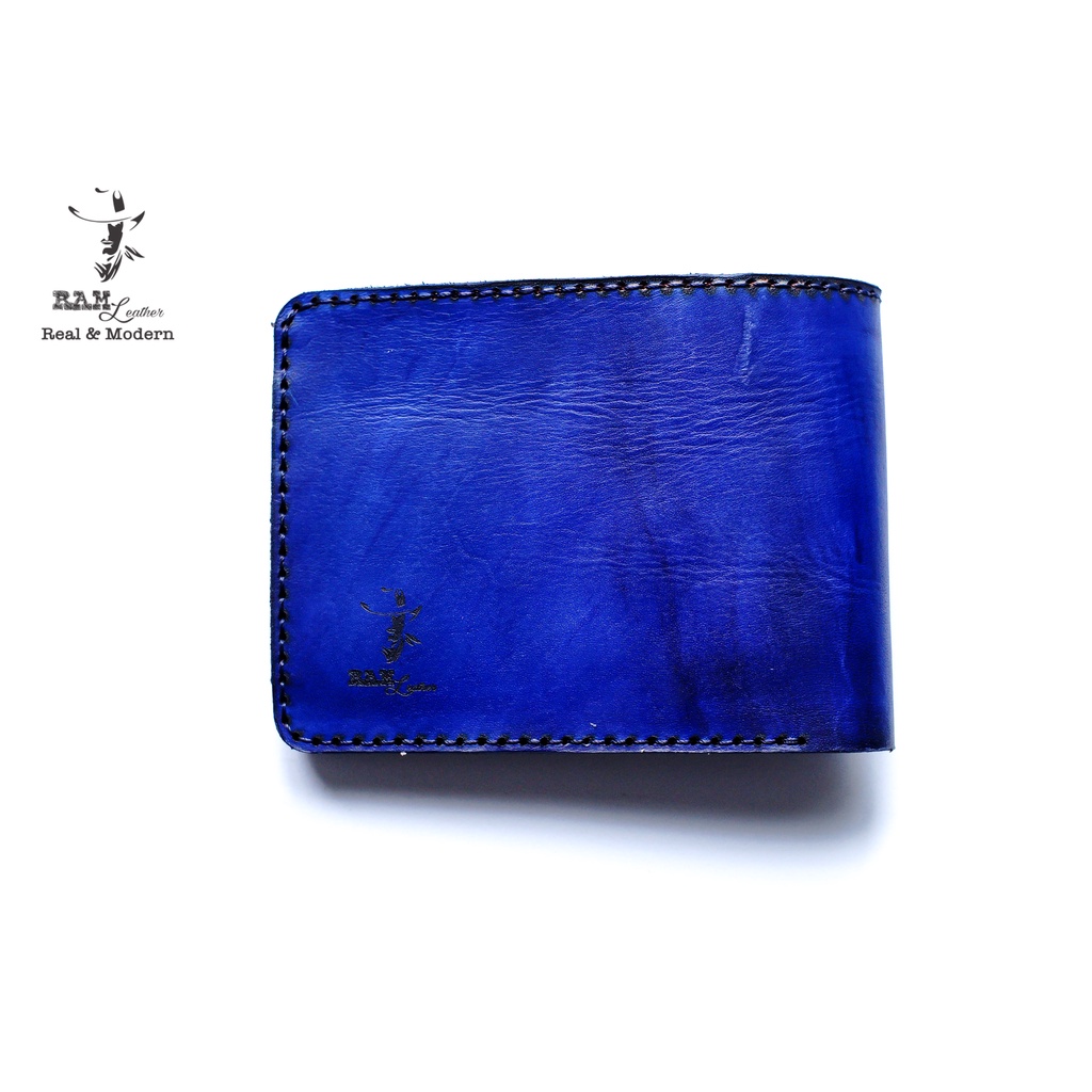 Ví RAM Leather Trống Đồng Việt Nam da bò Italia Vegtan xanh dương vintage