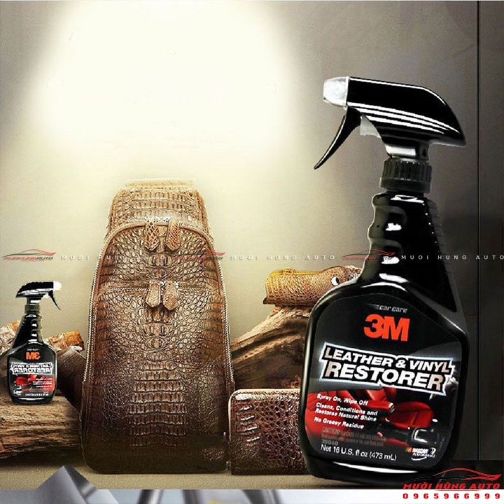 3M LEATHER & VINYL RESTORER 473ML, Dung Dịch Vệ Sinh Bảo Dưỡng Nội Thất Ô tô