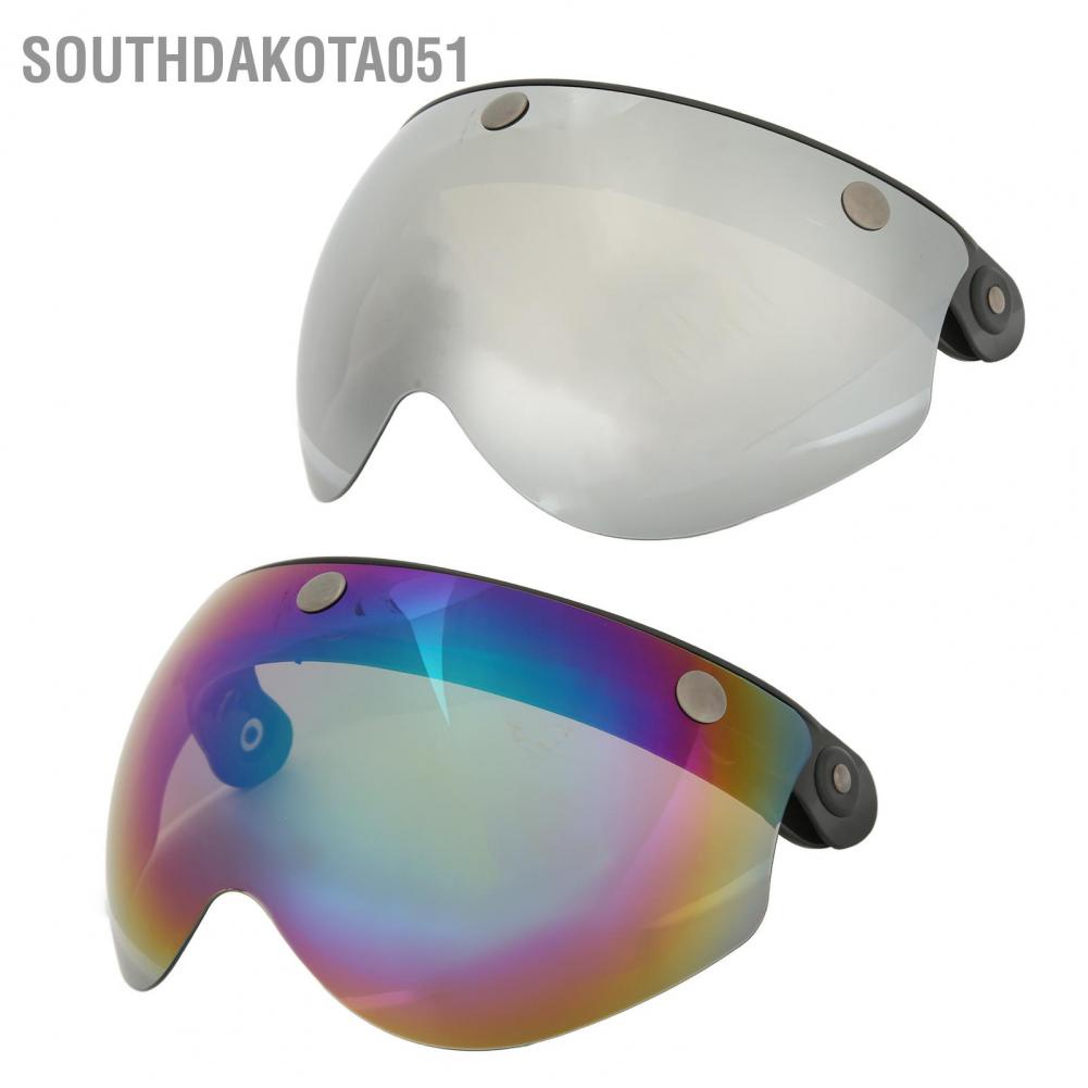 Hàng Sẵn Kính gắn mũ bảo hiểm 1/2 nữa đầu Visor chống gió Chống cát Phong cách cổ điển Xe máy với khóa điều chỉnh【Southdakota051】
