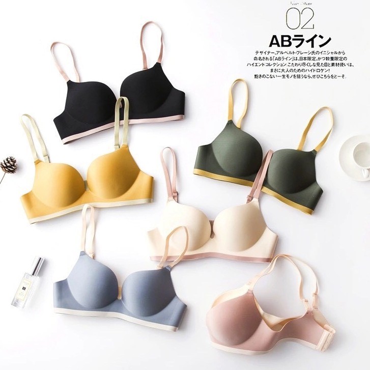 [Có sẵn] Áo Lót Đúc Su Viền Kẻ Đệm Dày, Không Gọng AL36