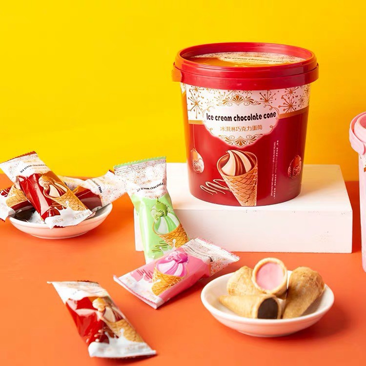 Bánh kem ốc quế mix vị Dâu / Trà xanh / Sô cô la xô 158g