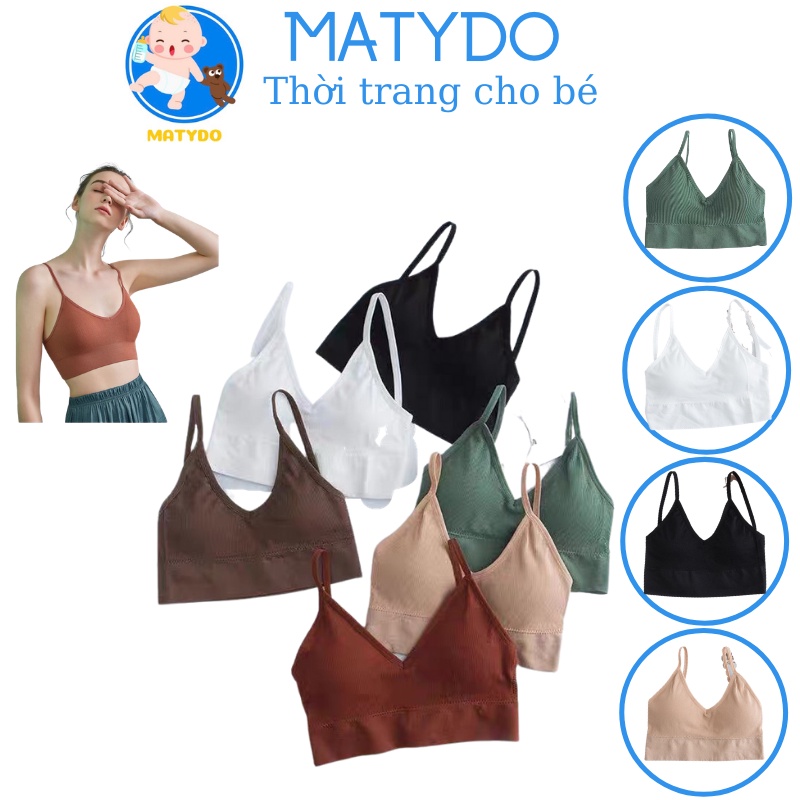 Áo bra nữ hở lưng chữ U MATYDO hai dây freesize 37-60kg BR01