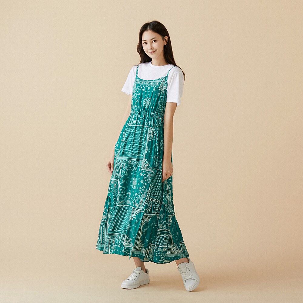 HÀNG DƯ XỊN - ĐẦM HAI DÂY MAXI XUẤT KHẨU (KHÔNG KÈM ÁO THUN)