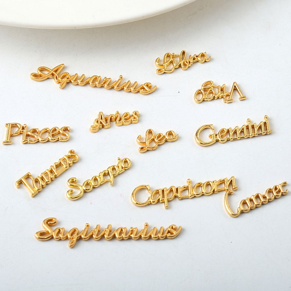 [Hàng mới về] Miếng dán trang trí móng tay hình cung hoàng đạo 3D bằng hợp kim DIY