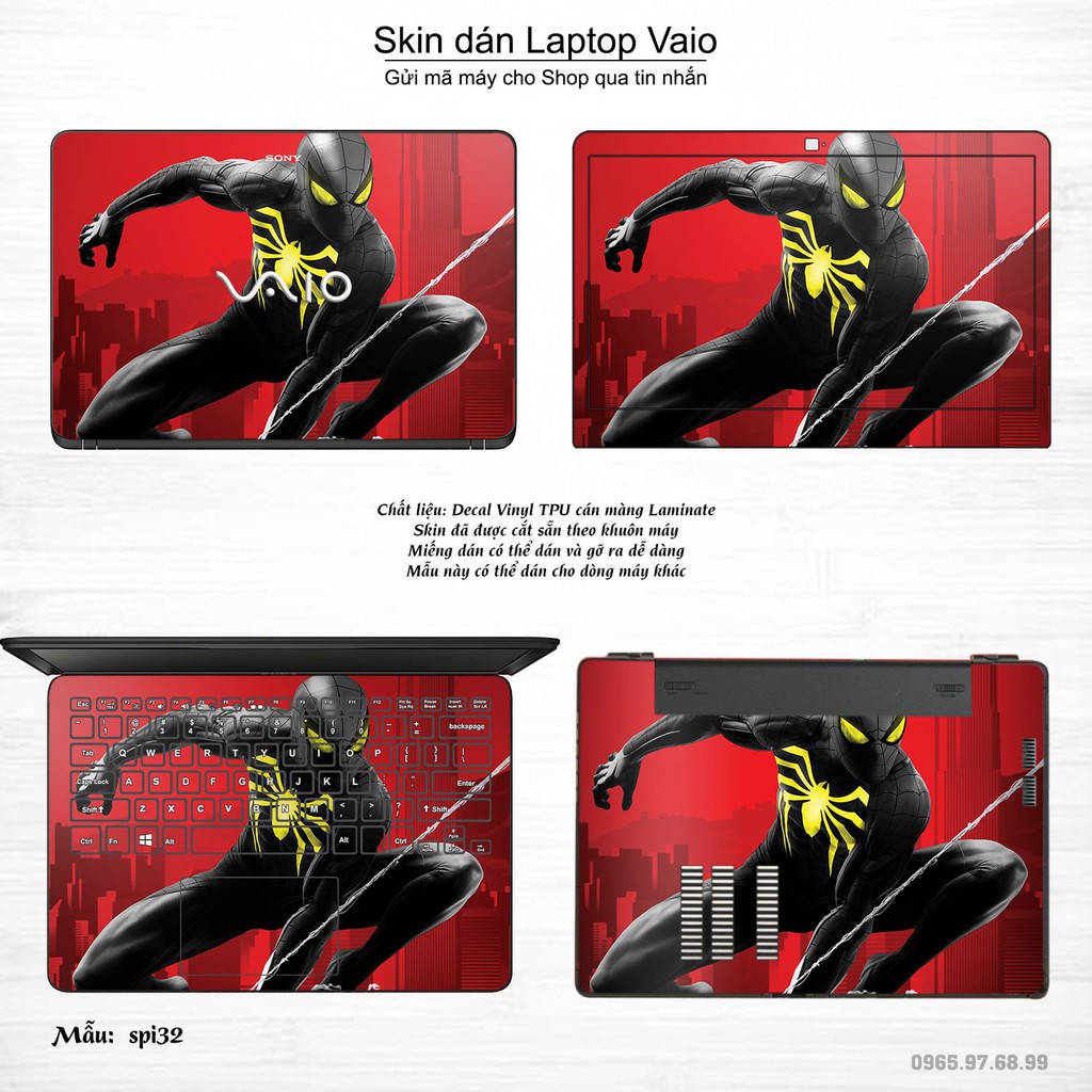 Skin dán Laptop Sony Vaio in hình người nhện Spiderman _nhiều mẫu 2 (inbox mã máy cho Shop)