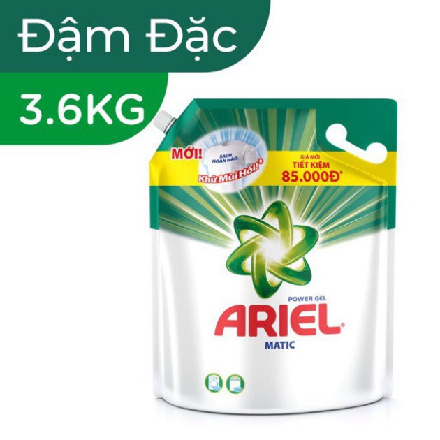 ️ Nước giặt Ariel [𝐅𝐑𝐄𝐄𝐒𝐇𝐈𝐏] túi 3,6L xanh