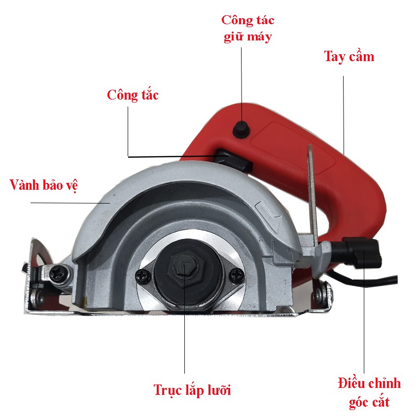 Máy cắt gạch cầm tay 110C công suất 1380w - roto đồng, cắt gạch, ngói, gạch men công trình