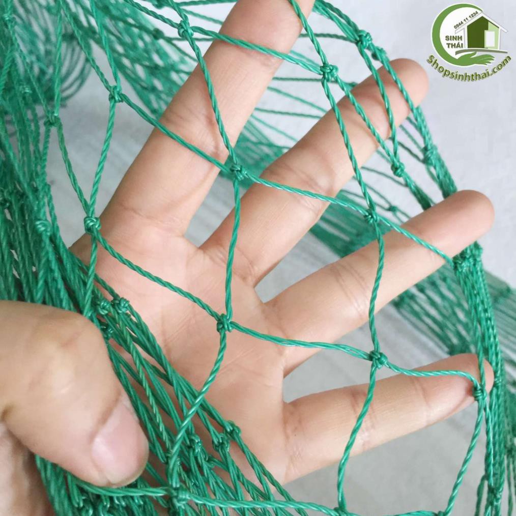 Lưới nhựa xanh làm giàn cho cây leo, làm hàng rào, quây chuồng gà - lưới chắn bóng [ 1m x khổ 2,5m x lỗ rộng 5cm ]