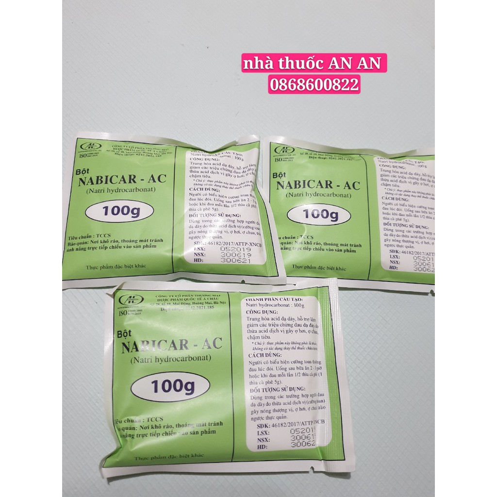 COMBO 3 GÓI MUỐI ĐA NĂNG NABICAR LOẠI 100GR trắng răng đa năng
