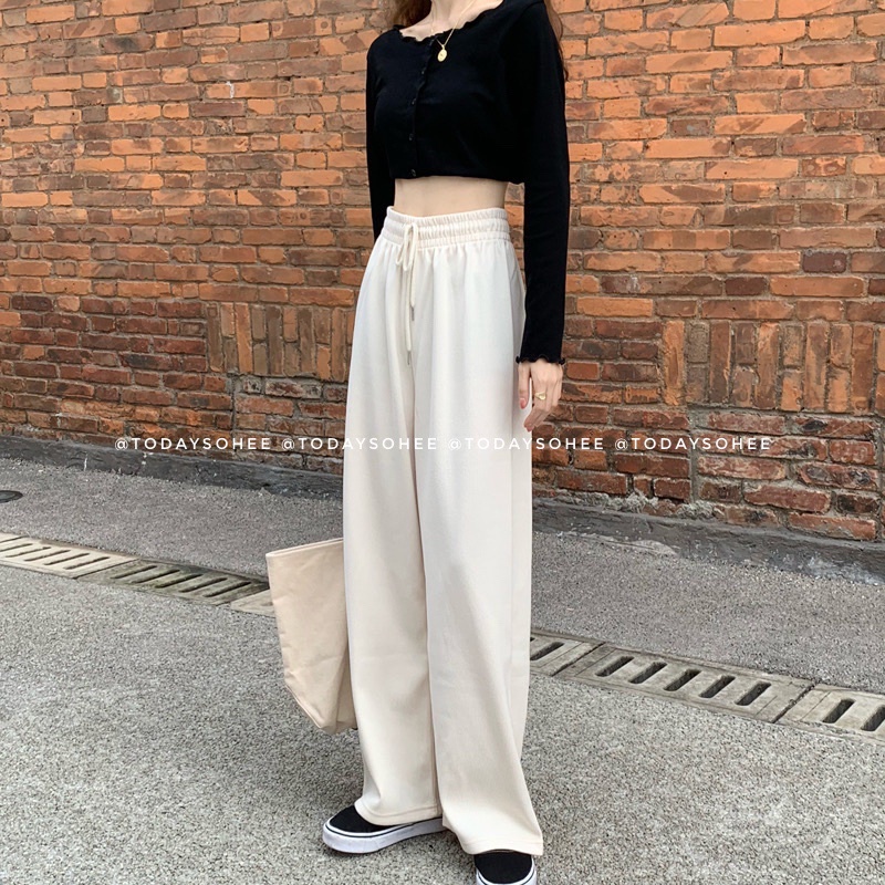 Quần suông thun gân