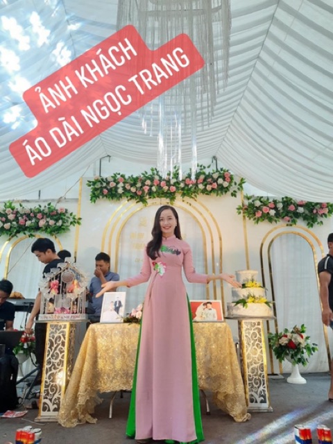 Áo dài lụa Tây Thi thêu tay kèm Quần