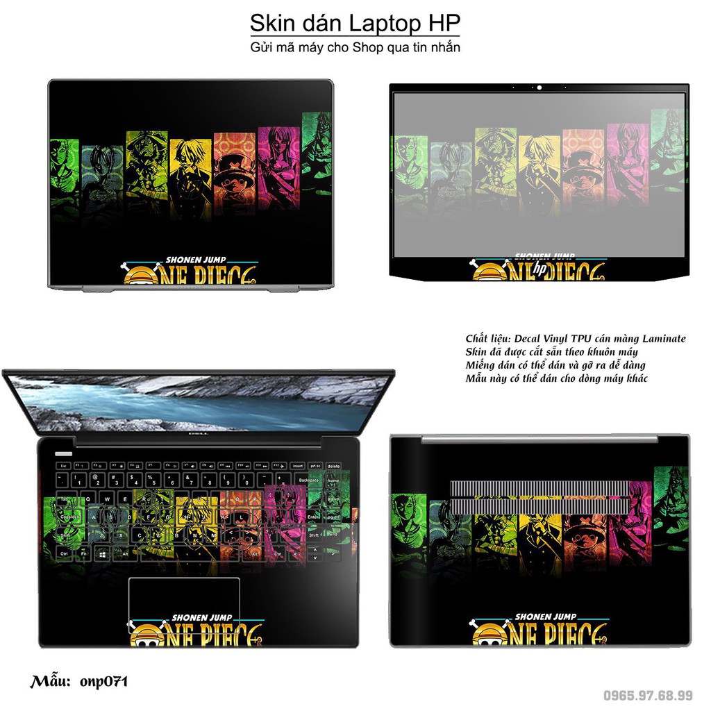 Skin dán Laptop HP in hình One Piece _nhiều mẫu 5 (inbox mã máy cho Shop)