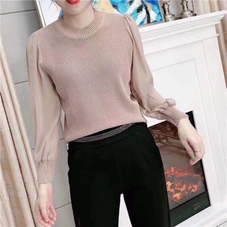 ÁO LEN TAY BỒNG CỔ TRÒN