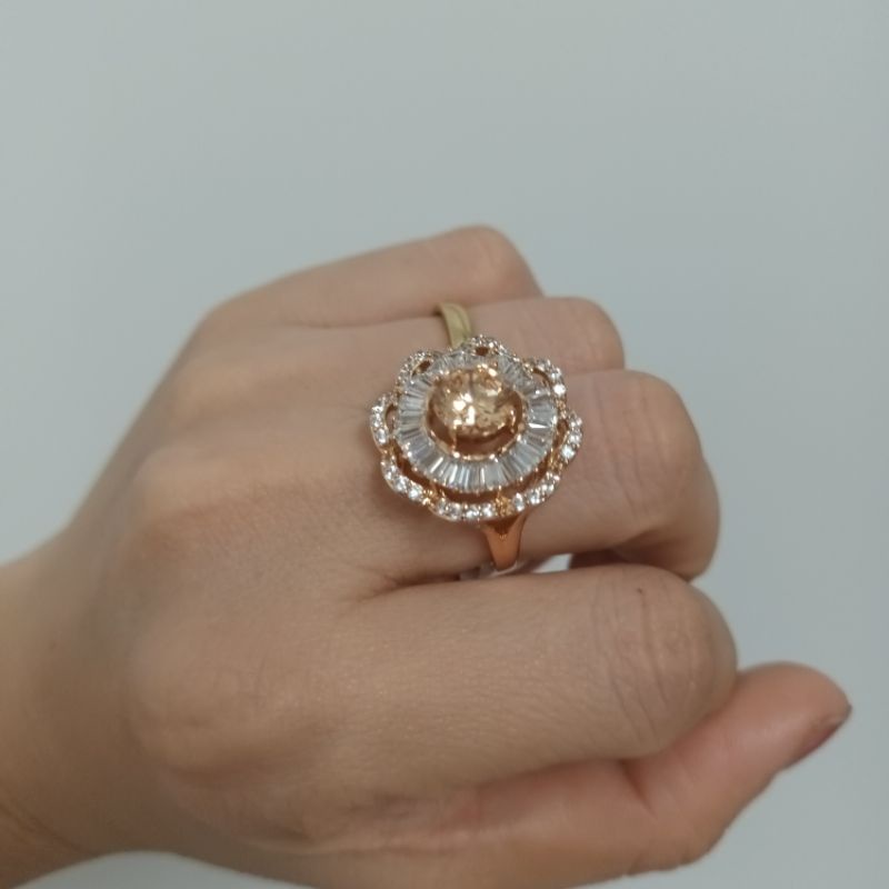 Nhẫn nữ đá oha lê lấp lánh đi tiệc đi chơi đều sang chảnh chất liệu Thép Titan không đen không bay màu