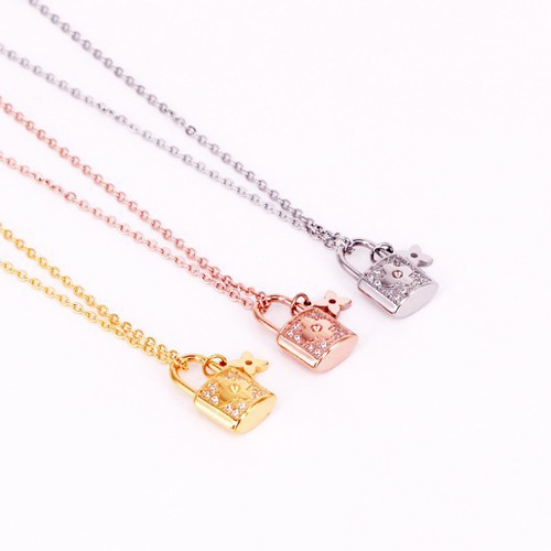 Dây Chuyền Ổ Khóa Titan Ko Đen TT 3238