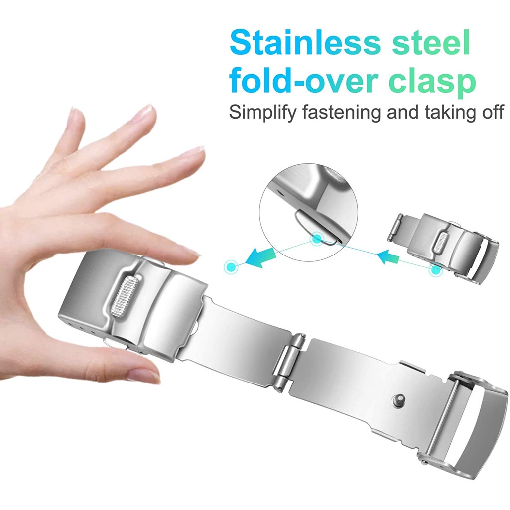 Dây Đeo Đồng Hồ Thông Minh Bằng Cao Su Silicone Chống Thấm Nước Họa Tiết Kẻ Sọc 18 / 20 / 22 / 24mm