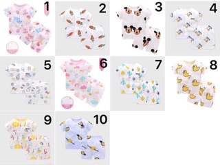 Bộ cotton giấy cộc tay cài cúc