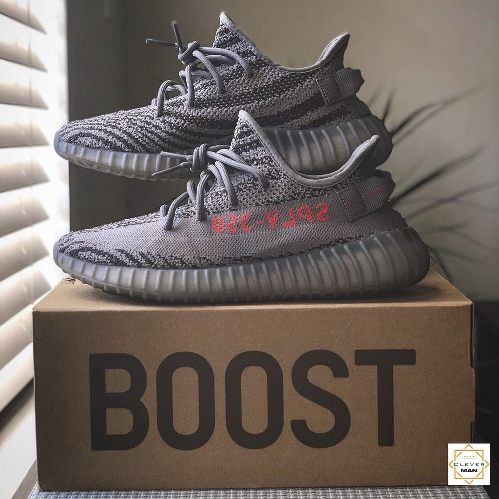 Giày Thể Thao Sneakers Yz 350 V2 Beluga 2.0 Xám Chữ Đỏ Cực Đẹp Cho Cả Nam Và Nữ