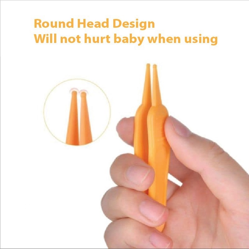 Nhíp vệ sinh tai đầu tròn bằng nhựa an toàn cho bé sơ sinh