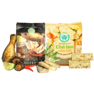 Combo Giò gà nấm hương và Chả lụa nấm chay Nấm Tươi Cười