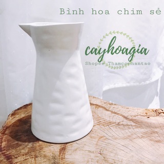 Bình sứ Cắm Hoa - Bình Chim Sẻ ( không kèm hoa ) 17x7 Cm