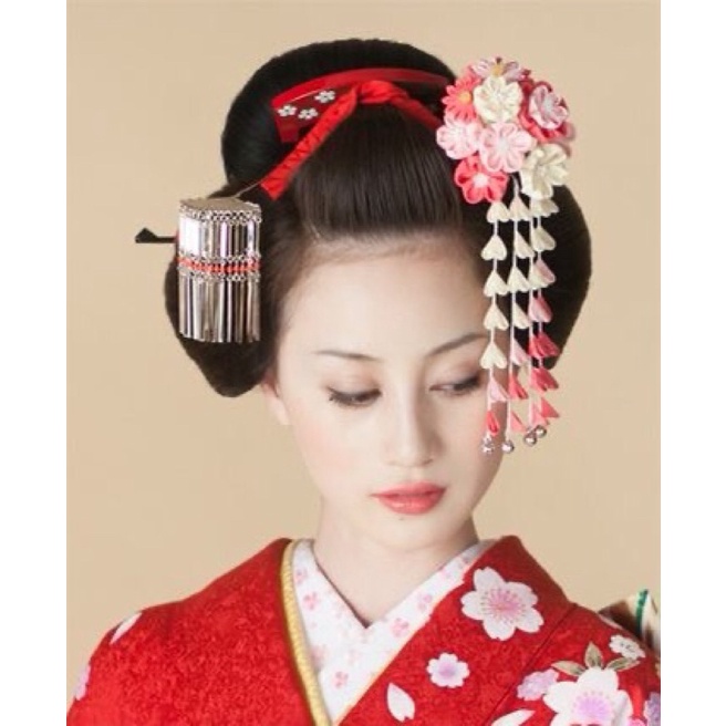 Quà tặng Nhật Bản- Phụ kiện tóc Kanzashi - trâm cài cô  dâu, kẹp tóc chụp kimono yukata