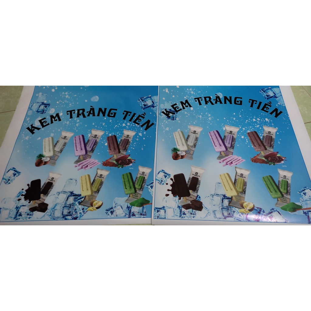 Miếng dán tủ đông - decal dán tủ đông không thấm nước mẫu kem mát lạnh siêu đẹp