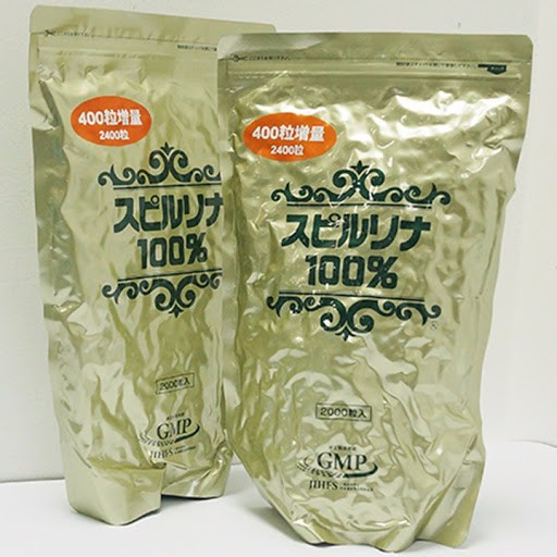 Tảo xoắn túi spirulina 2400 viên, tảo xoắn spirulina Nhật Bản dạng túi