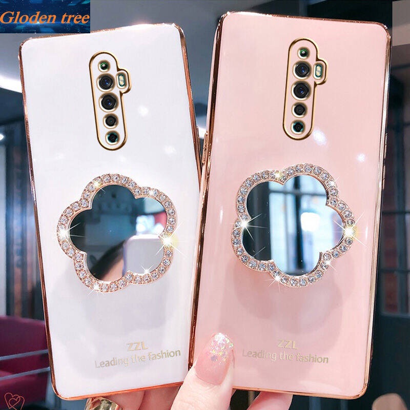 Ốp Điện Thoại Mềm Tráng Gương Đính Đá Lấp Lánh Sang Trọng Dành Cho OPPO Reno 2Z Reno 2F