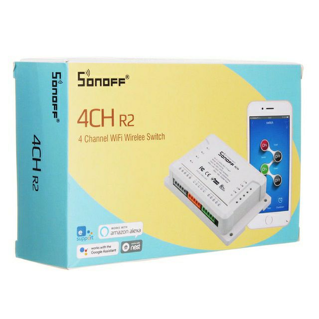 SONOFF 4CH R2, công tắc WIFI, điều khiển 4 thiết bị điện bằng smartphone