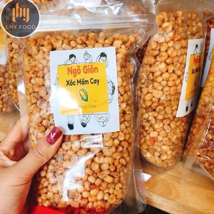 Ngô giòn xóc mắm cay 1 gói/450gam LHYFOOD, ăn vặt Hà Nội vừa ngon vừa rẻ