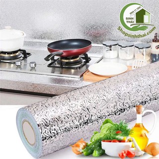 Giấy decal bạc dán bếp, tráng nhôm, cách nhiệt - cuộn 3 mét x khổ 60cm