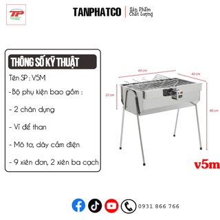 Bếp nướng gia đình , bếp nướng than hoa tự xoay V5M ( cỡ trung ) | TANPHATCO