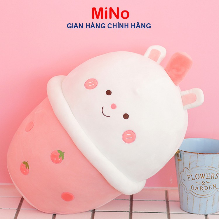 Gấu Bông Trà Sữa To Mino, Trà Sữa Hình Thú Khủng Long Gấu Thỏ 50cm TH24