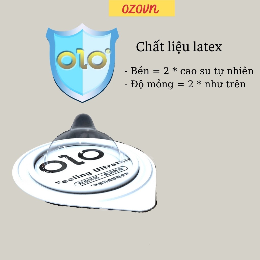 Bao cao su OLO đỏ siêu mỏng 001, bcs tạo độ ấm nóng, nhiều gel hộp 10c-olo_store