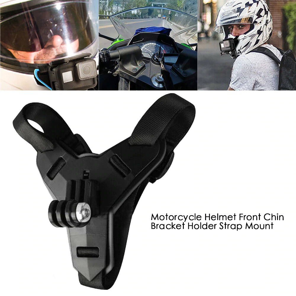 Đai gắn cằm mũ bảo hiểm cho máy điện thoại, GoPro, Sjcam, Eken