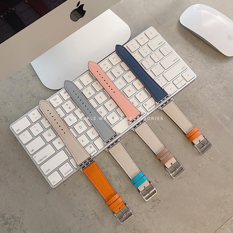 DÂY DA KHÓA HERMES DẠNG MIX MÀU CHO APPLE WATCH SERIES 1 - 6