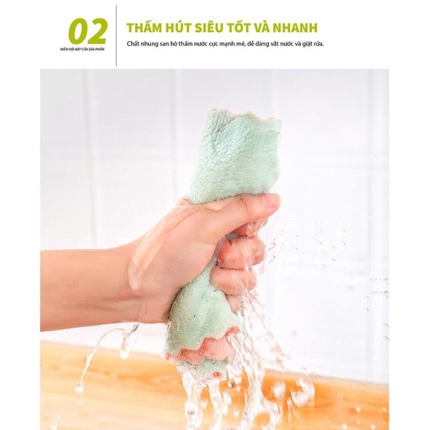 Khăn lau bếp đa năng 2 mặt siêu thấm hút cực tốt 27x16cm | BigBuy360 - bigbuy360.vn