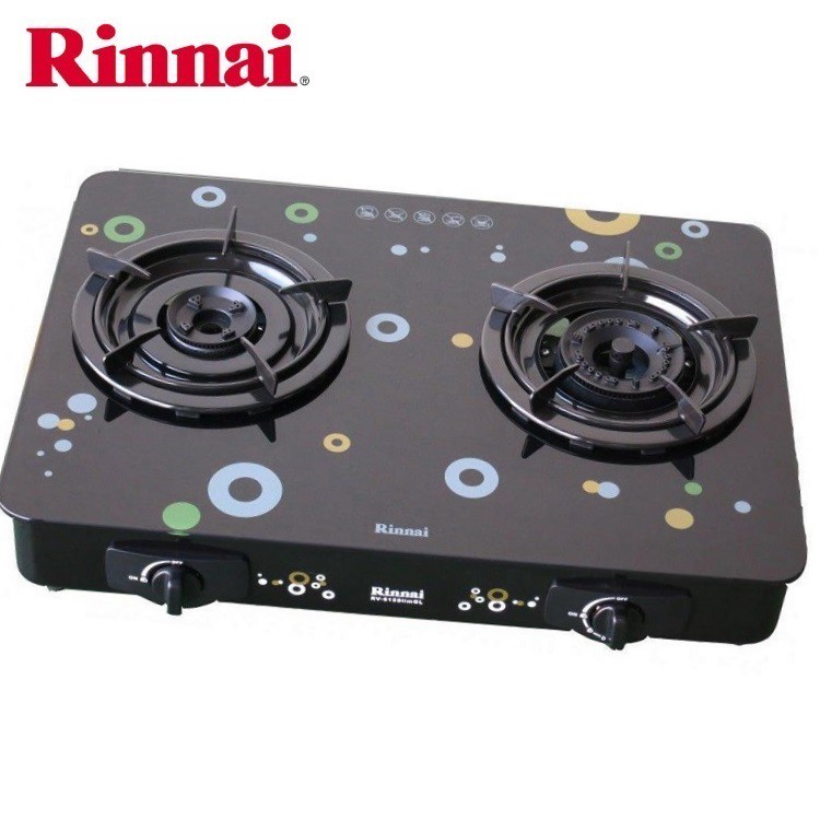 Bếp Gas Đôi Rinnai RV-615Slim Mặt Kính Thời Trang (Bảo Hành 2 Năm Chính Hãng)