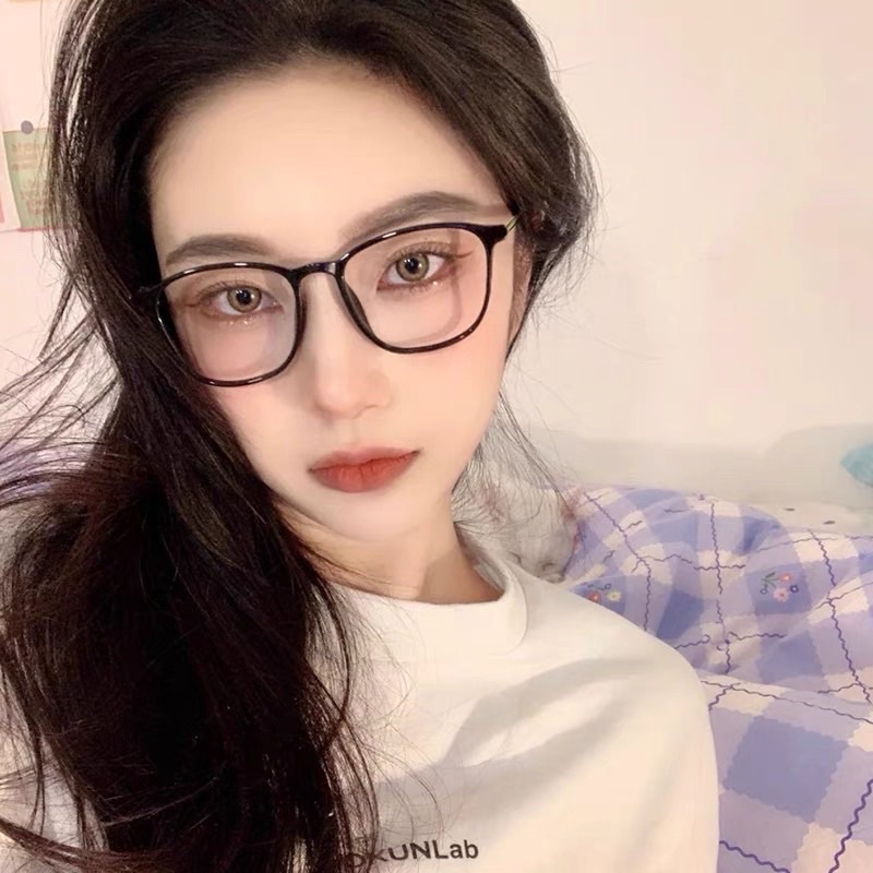 Kính giả cận, Gọng kính cận chống ánh sáng xanh, UV400  vuông bầu càng tăm dẻo hot new ulzzang 1889 Jolie eyewear