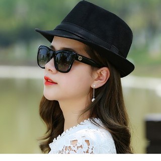 mũ phớt nỉ phong cách Hàn màu đen