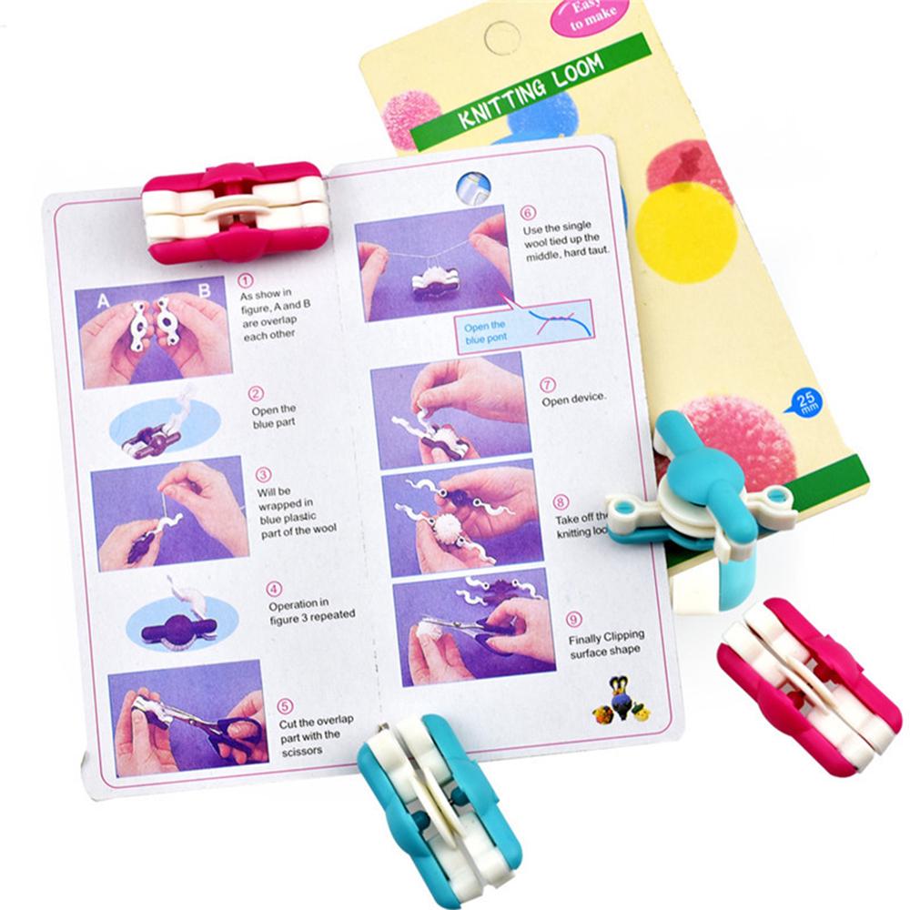 WAY2TOP 2 Cái / lốc Pompom Maker Kim Thủ Công Móc Sợi Dệt Dụng Cụ