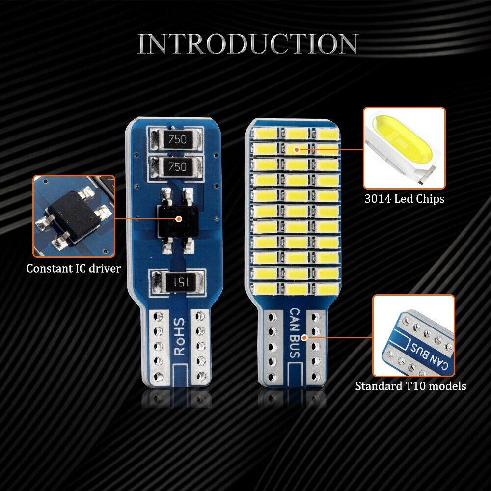 1 Bóng Đèn LED T10 192 194 168 W5W 33 SMD 3014 12V Ánh Sáng Trắng Cho Xe Hơi