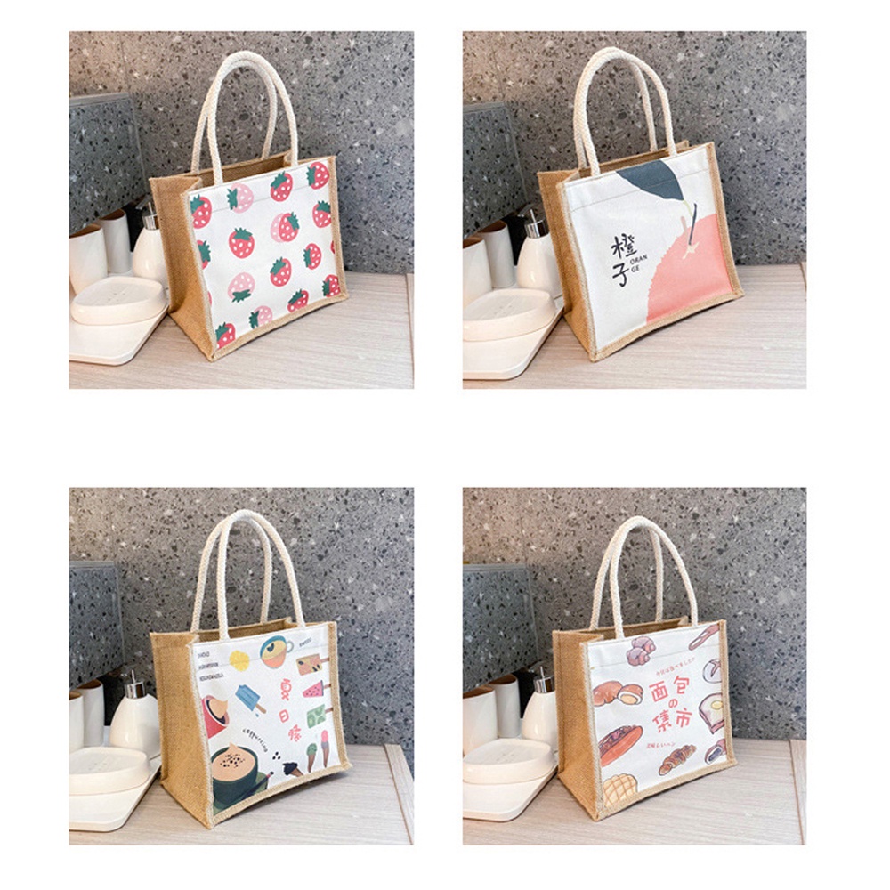 Aaron1 Túi Tote Đeo Chéo Vải Canvas Họa Tiết Hoạt Hình Phong Cách Nhật Hàn Dễ Thương Cho Nữ