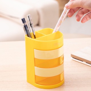 Ống cắm bút 4 ngăn Deli - hộp đựng bút để bàn  - Màu Xanh dương/vàng dùng trong văn phòng 1 chiếc - E904 - HOKAMI STORE