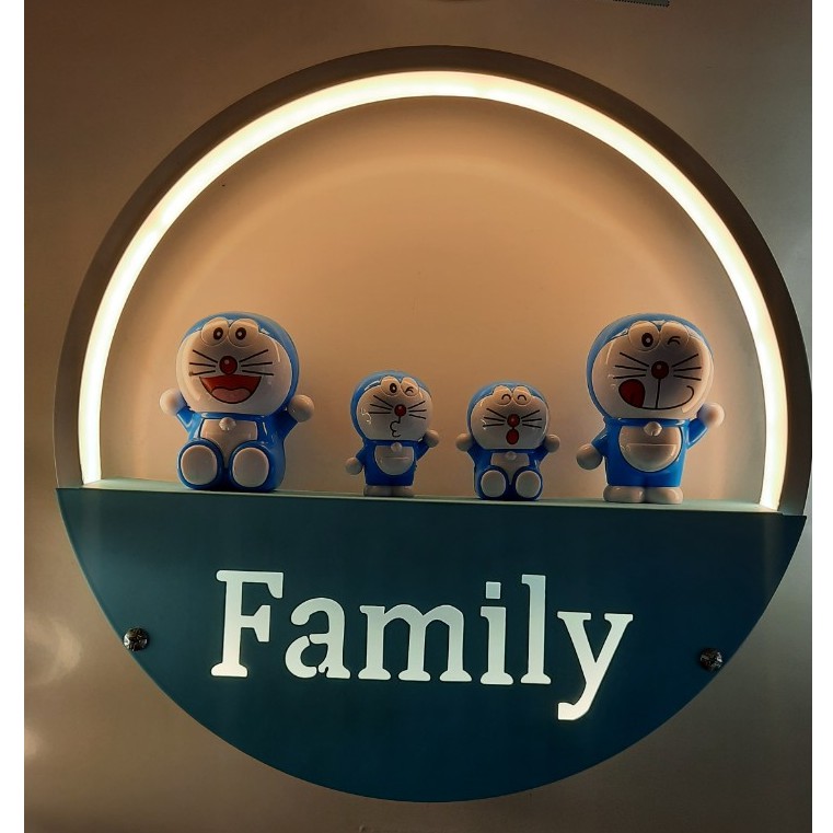 Đèn LED gắn tường trang trí hình Doraemon, chữ FAMILY