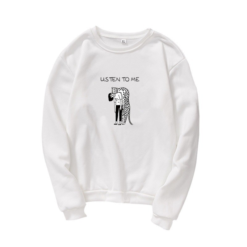 Áo hoodie không nón in hình và chữ ngộ nghĩnh thời trang | BigBuy360 - bigbuy360.vn