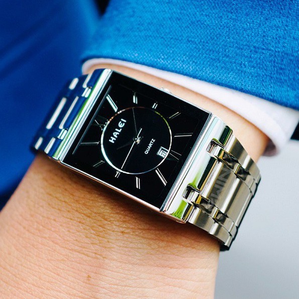 Đồng Hồ Nam HALEI Dây Vàng Cao Cấp Mặt Vuông Lịch Lãm | BigBuy360 - bigbuy360.vn