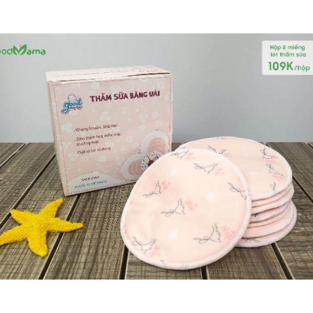 Hộp 8 Miếng Lót Thấm Sữa Bằng Vải, Tái Sử Dụng Goodmama